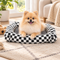 LittleOak Checkered Sherpa Pet Bed