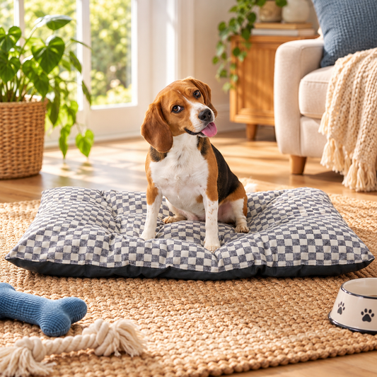 LittleOak Checkered Pillow Pet Bed